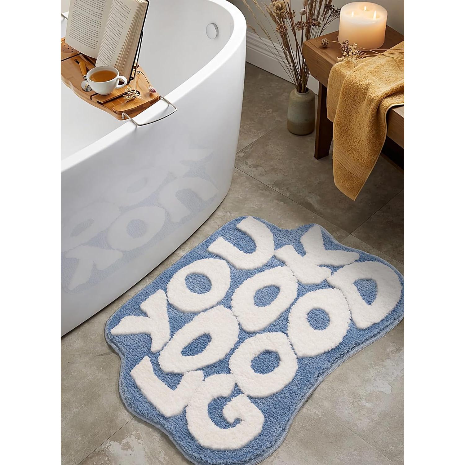 Alfombra de Baño ELDONE Azul Claro Antideslizante 68.6x53.3 cm