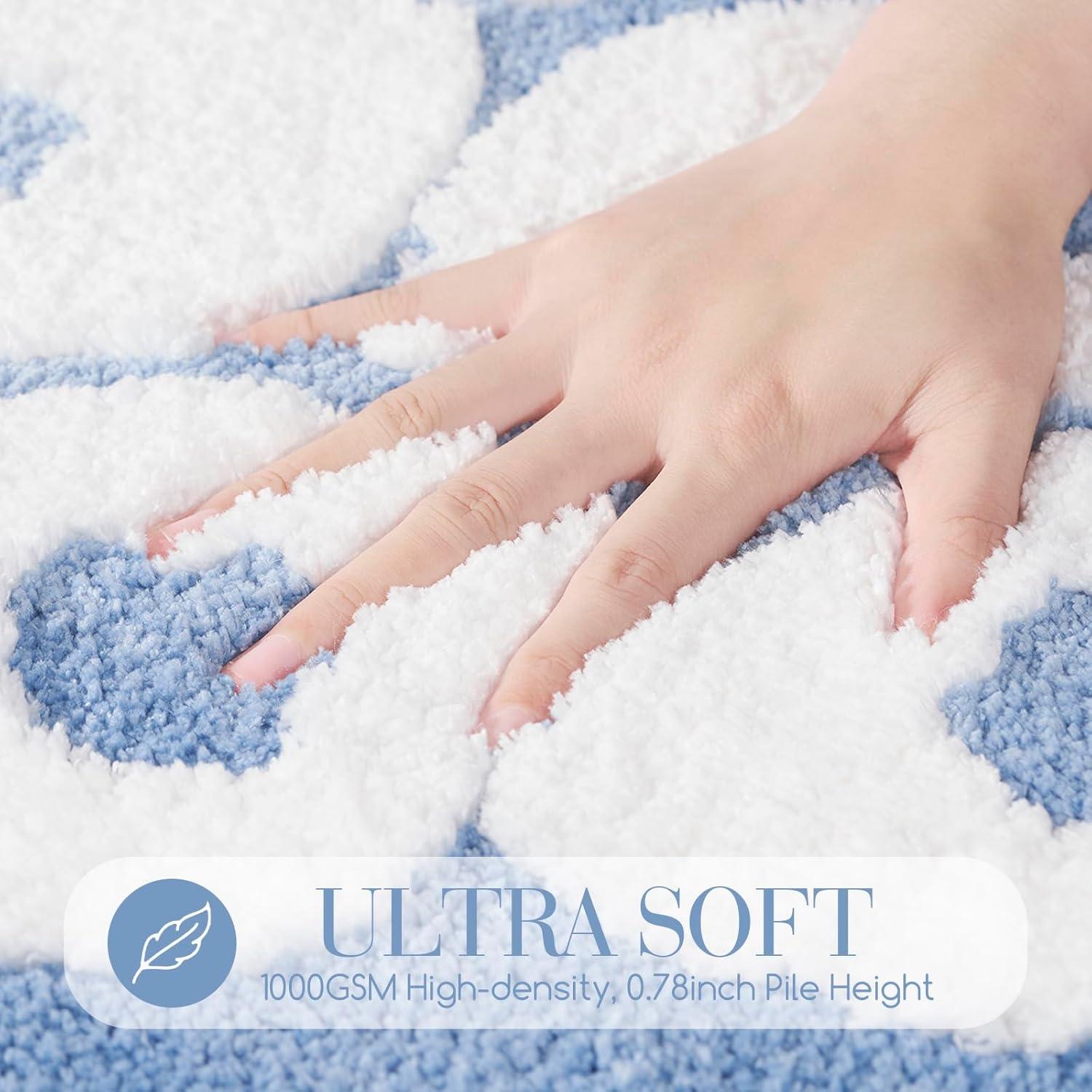 Alfombra de Baño ELDONE Azul Claro Antideslizante 68.6x53.3 cm