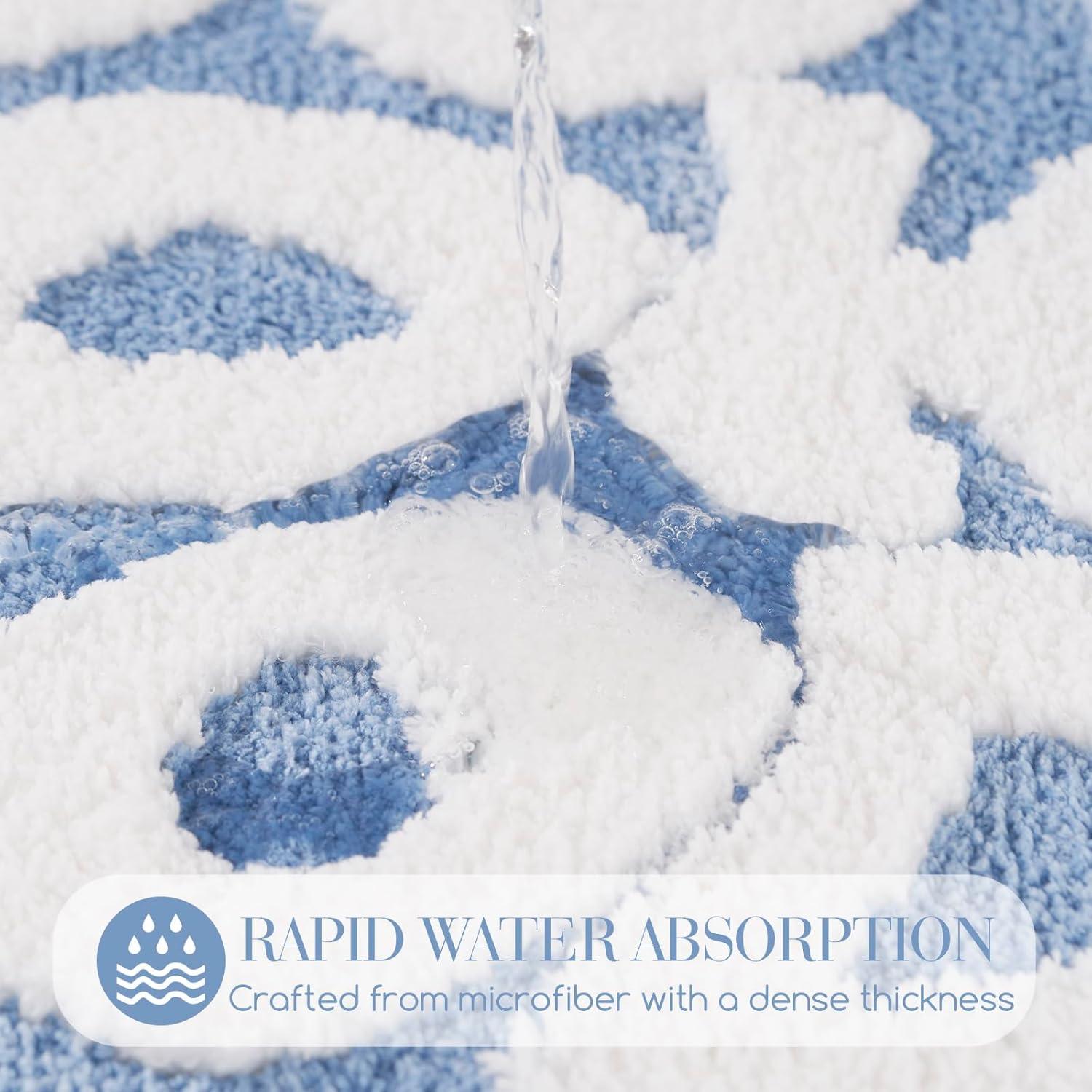 Alfombra de Baño ELDONE Azul Claro Antideslizante 68.6x53.3 cm