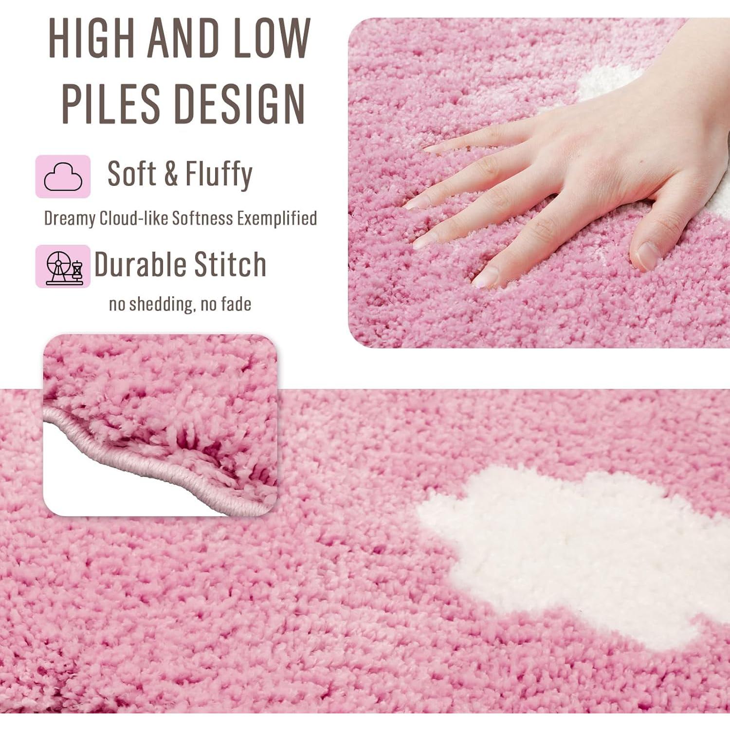 Alfombra de Baño FYSUIMU Conejo de Pascua Rosa 75.9x48 cm