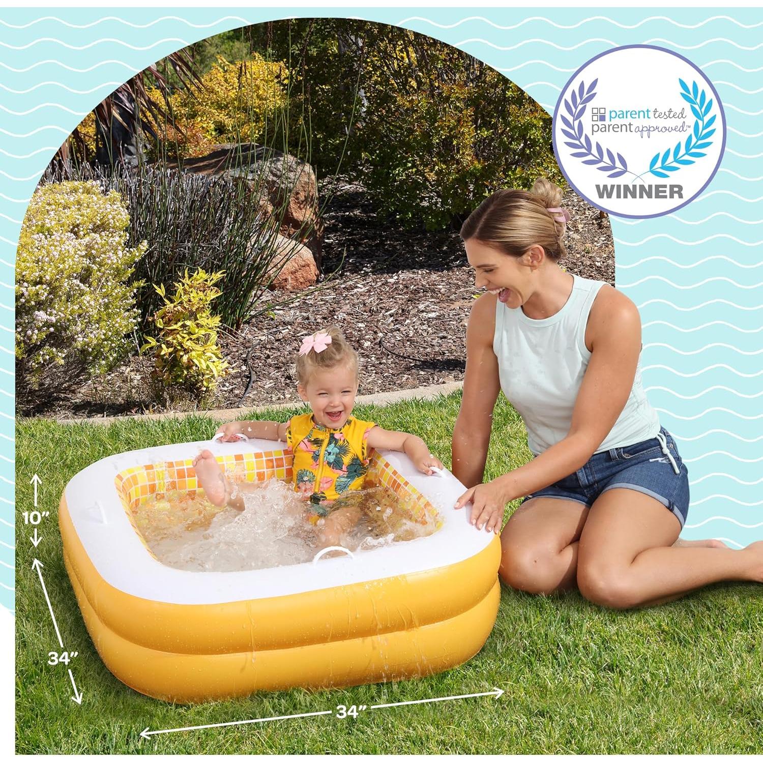 Piscina Inflable Grip A Pool 86.36cm Cuadrada Naranja Bebés