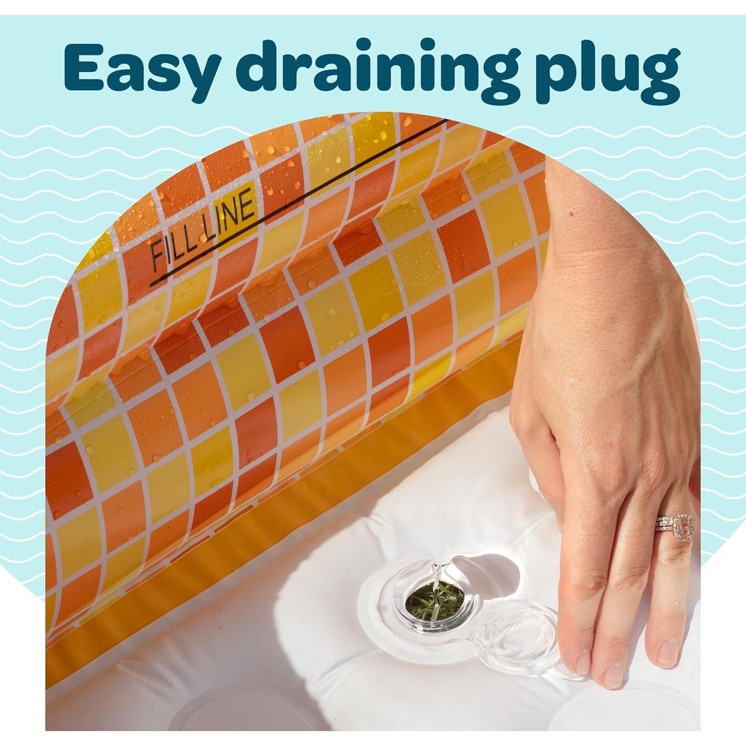 Piscina Inflable Grip A Pool 86.36cm Cuadrada Naranja Bebés