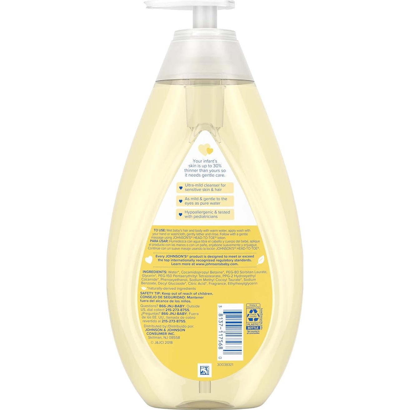 Jabón y Champú Johnson's 2 en 1 800 ml Sin Lagrimas Bebés