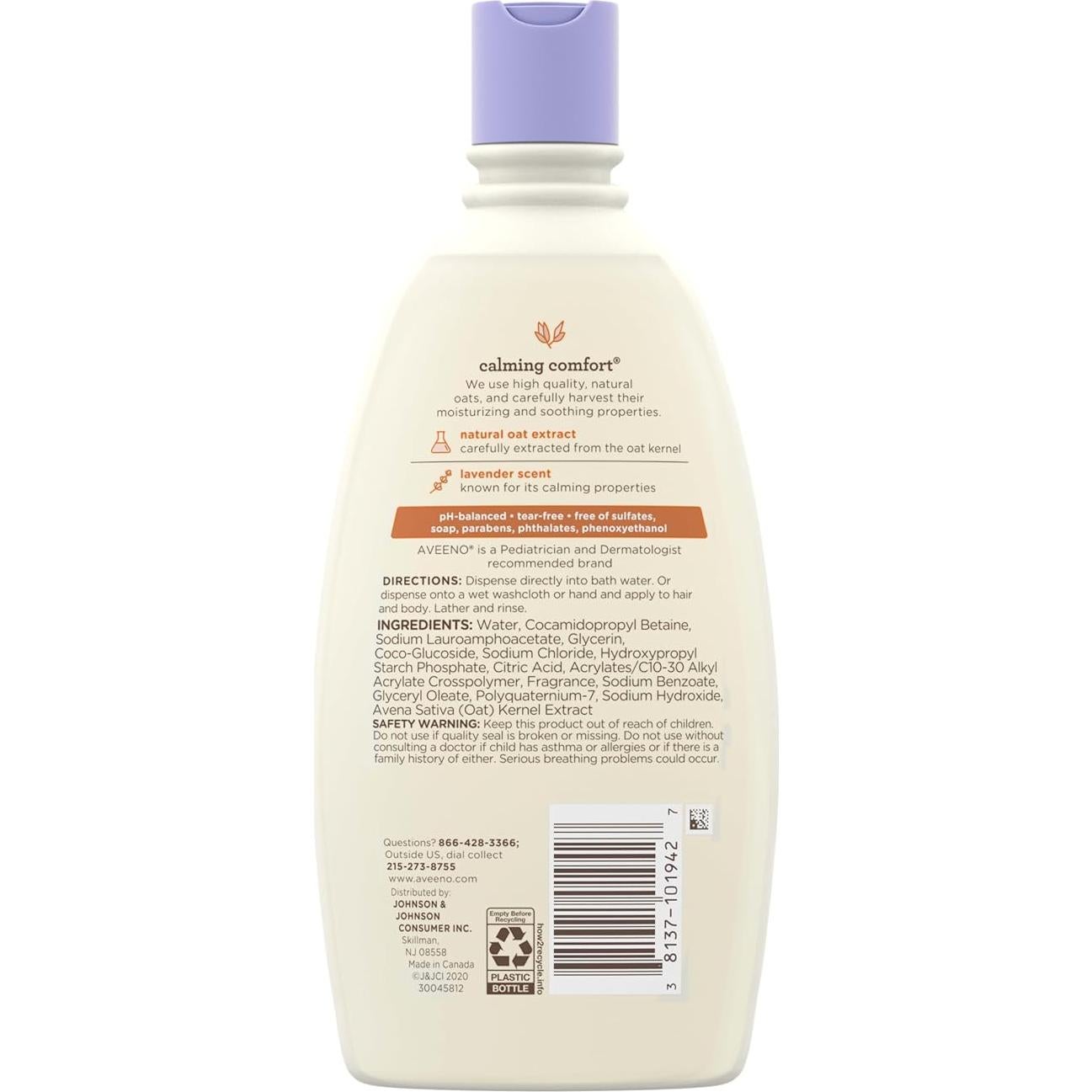 Aveeno Baby Baño Calmante Nocturno 532 ml - Lavanda y Vainilla