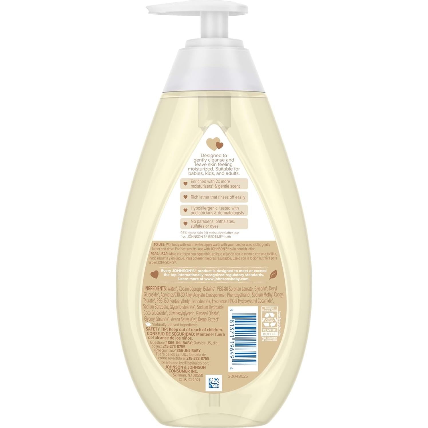 Jabón de Cuerpo Hidratante Johnson's 600 ml Vainilla/Avena