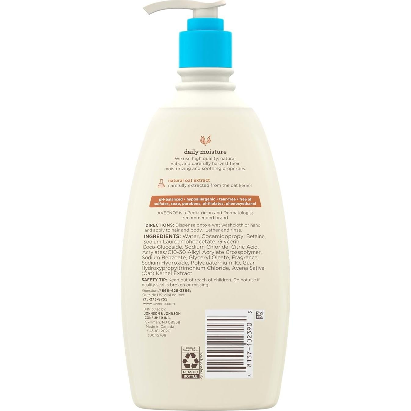 Aveeno Bebé Gel de Baño y Champú 2-en-1 532 ml - Hipoalergénico