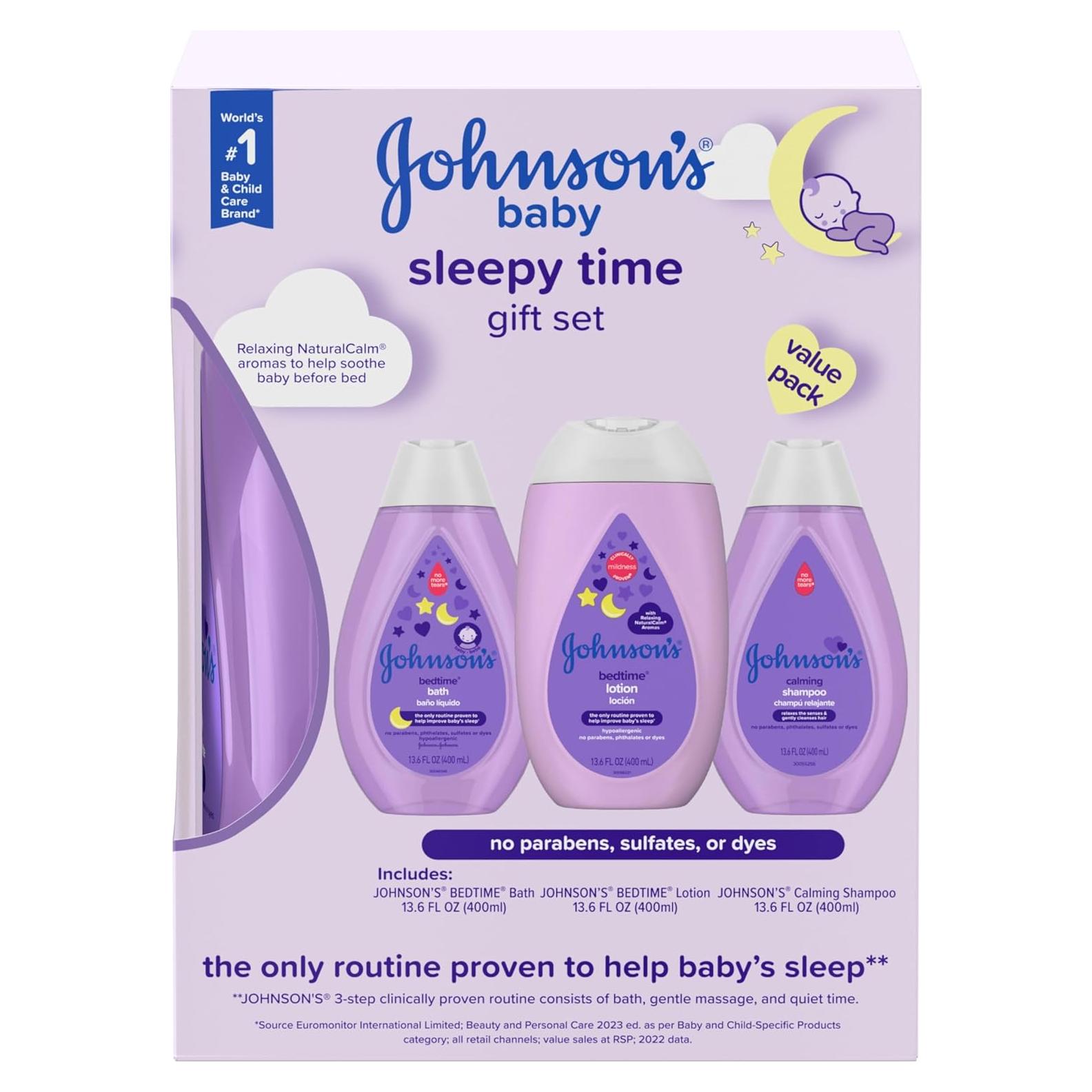 Set de Regalo Johnson's Baby para la Hora de Dormir - 3 Artículos