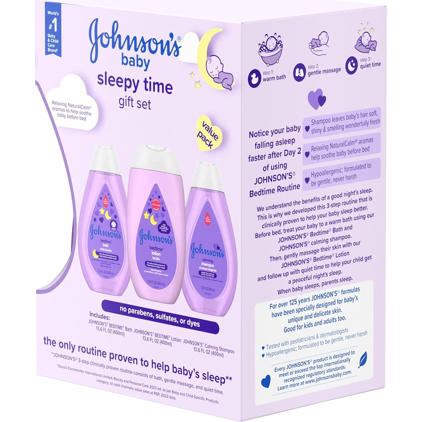 Set de Regalo Johnson's Baby para la Hora de Dormir - 3 Artículos