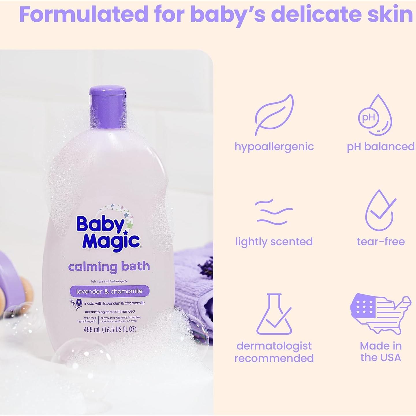 Baño Calmante Baby Magic 490ml - Sin lágrimas, Hipoalergénico