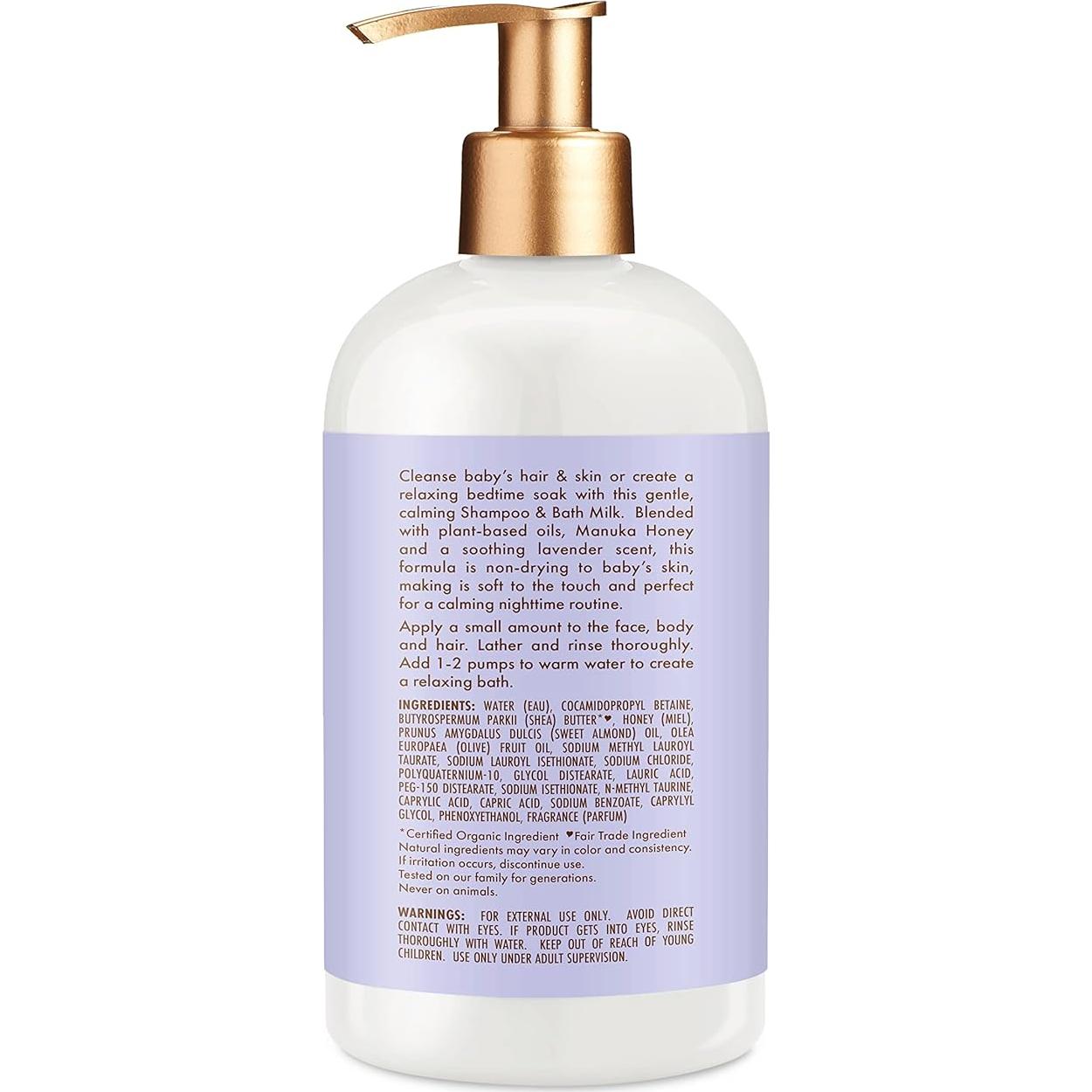 Champú y Leche de Baño SheaMoisture Bebés Miel de Manuka 368.5 g