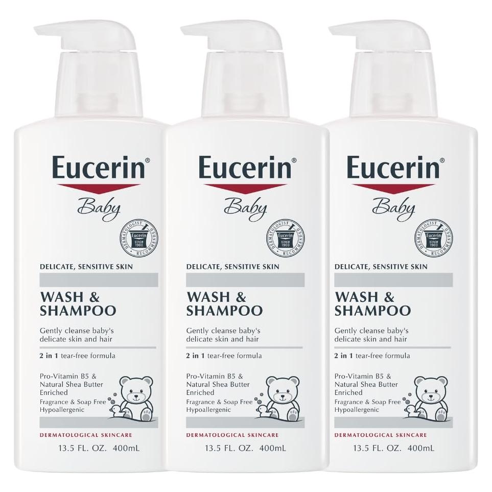 Eucerin Bebé Champú y Gel de Baño Sin Fragancia 400 ml