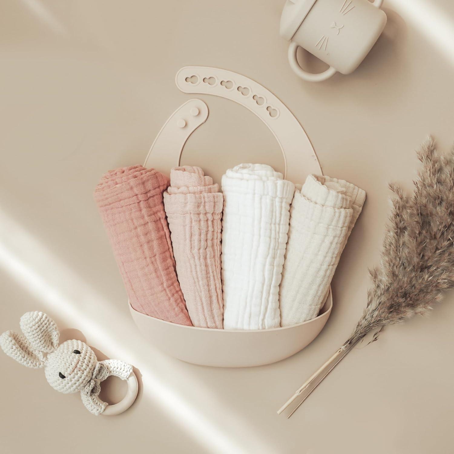 Toallas de Baño para Bebés Konssy 100% Algodón 28x28 cm 7 Piezas