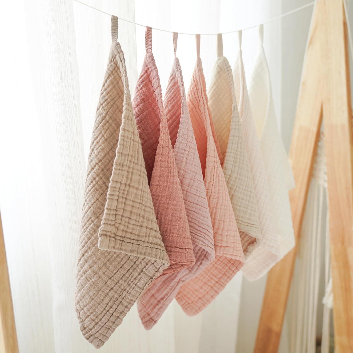 Toallas de Baño para Bebés Konssy 100% Algodón 28x28 cm 7 Piezas