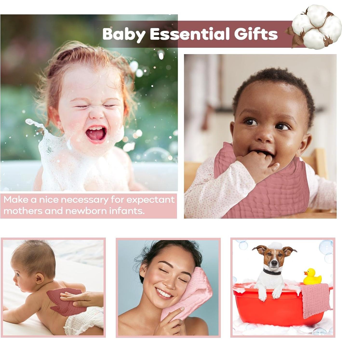 Toallitas de Muselina para Bebé Yoofoss 100% Algodón 6 Pzas 30x30cm