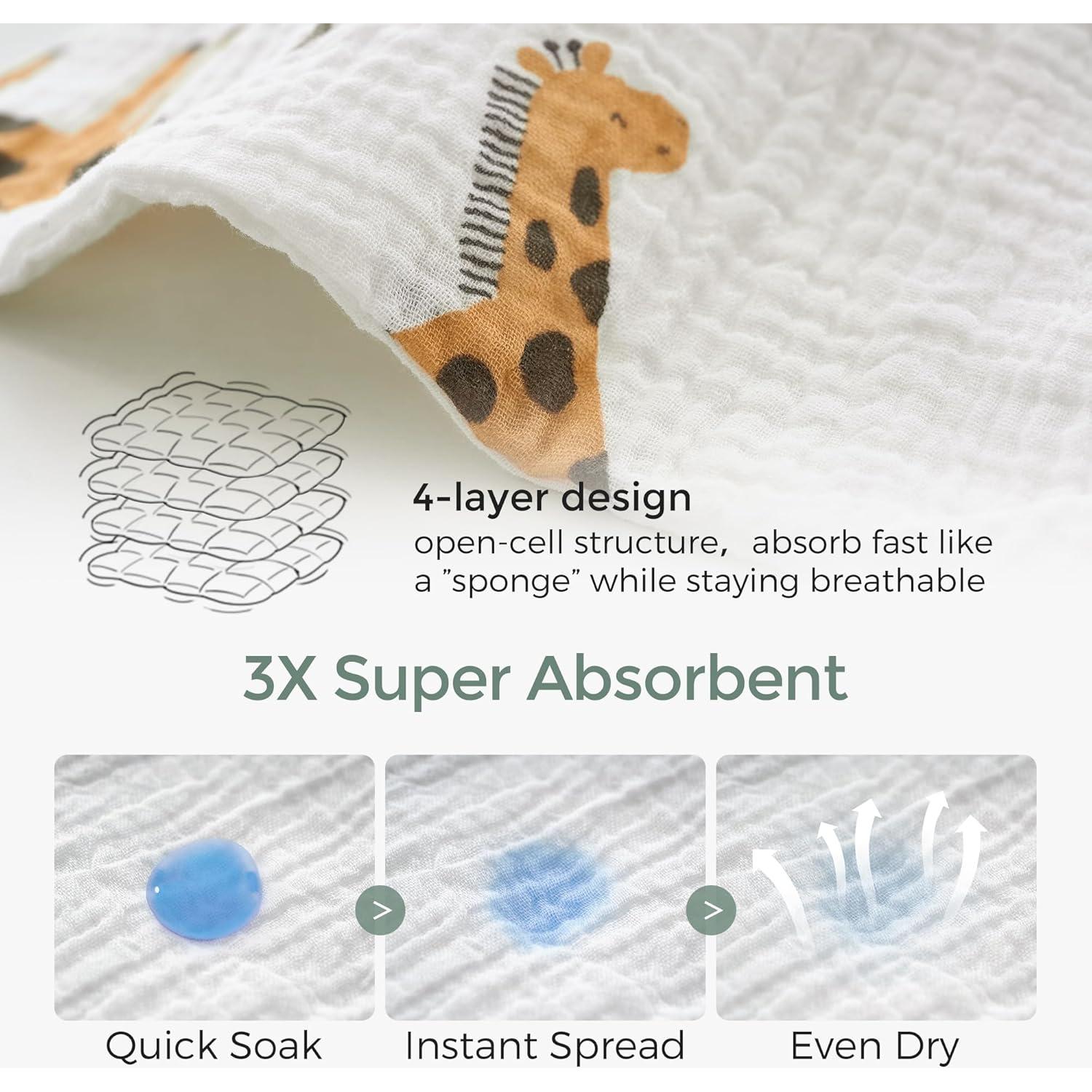 Paños de Baño Suaves Momcozy - 5 Unidades 25.4x25.4 cm