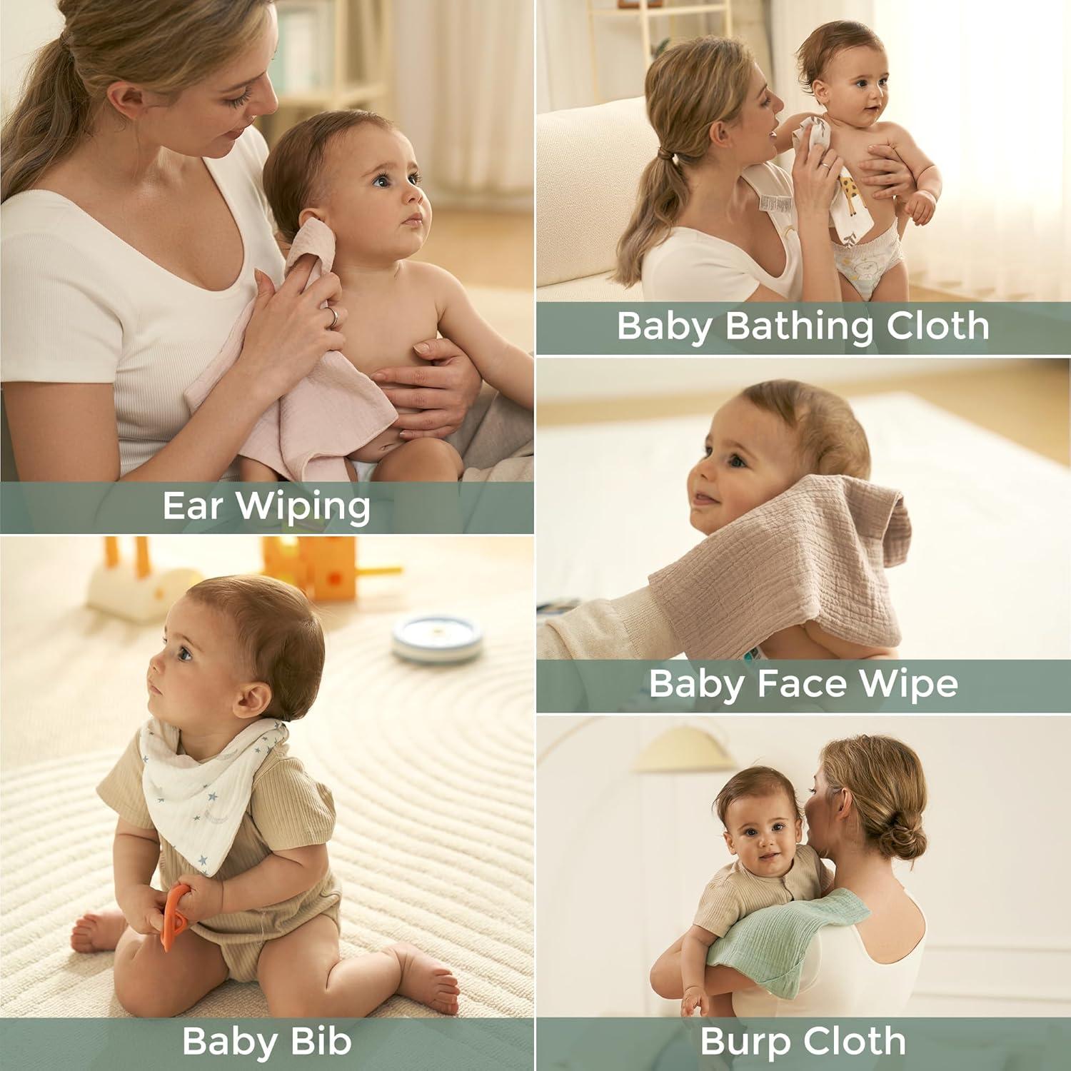 Paños de Baño Suaves Momcozy - 5 Unidades 25.4x25.4 cm