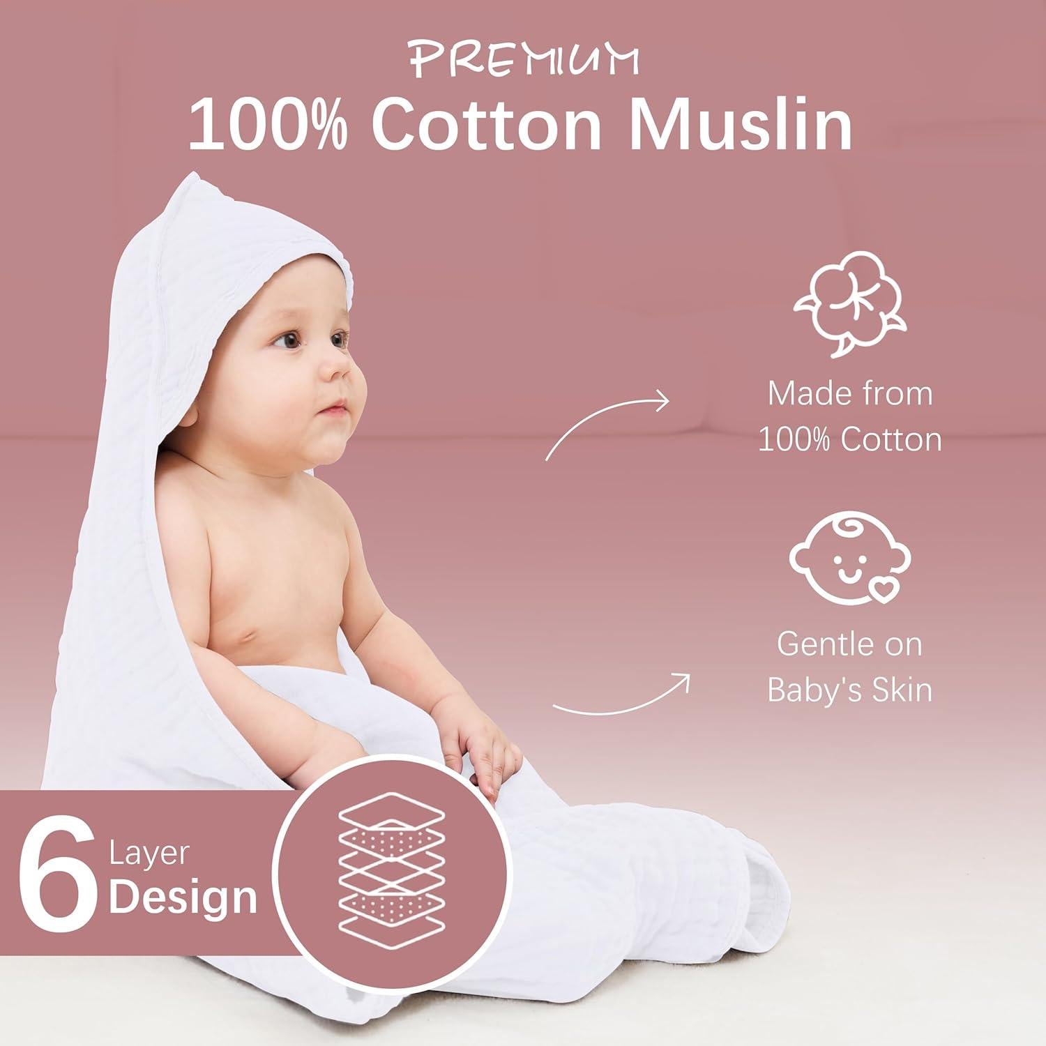 Toallas de Baño con Capucha MOON PARK 2 Piezas 81x81cm Algodón