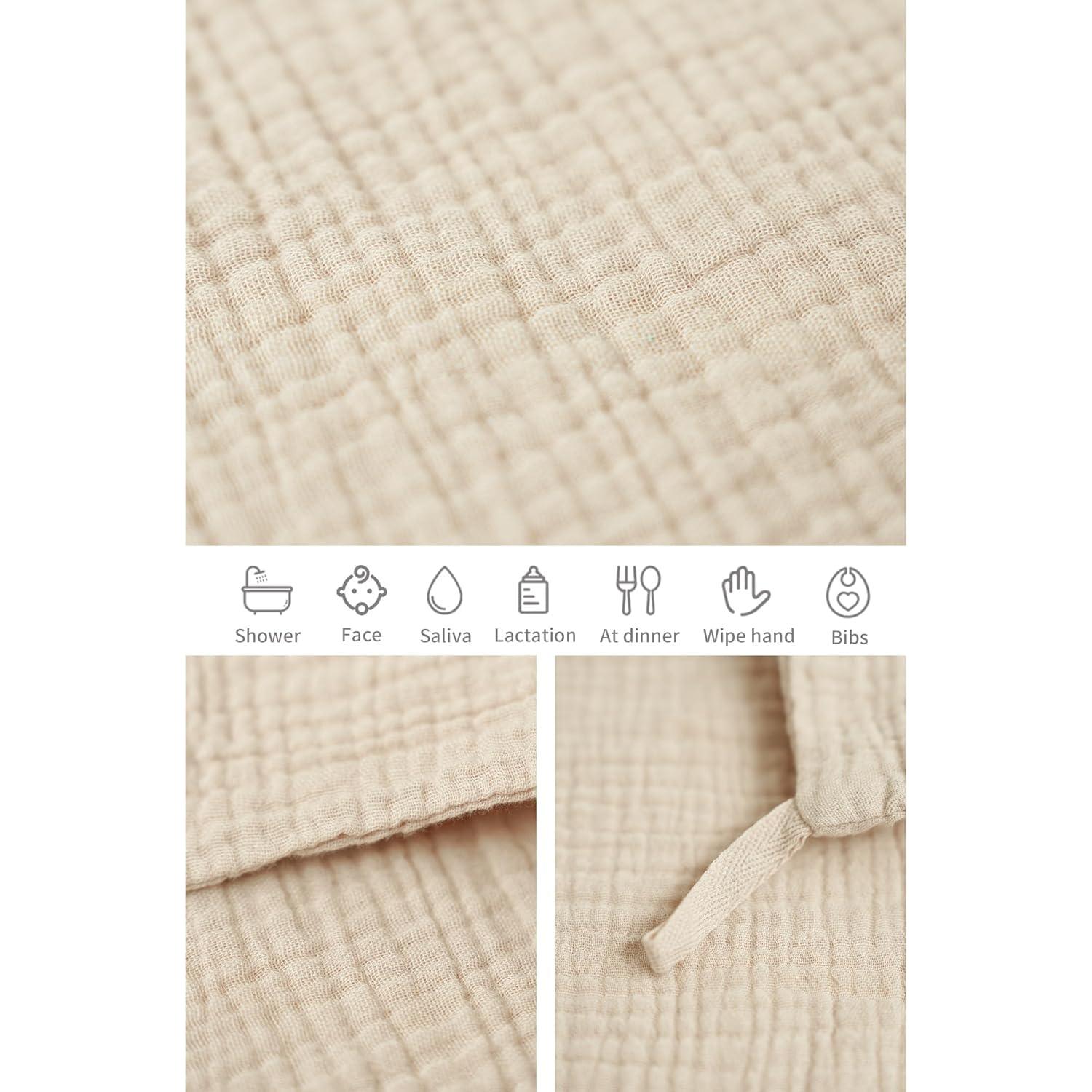 Paquete de 6 Paños de Muselina para Bebés Konssy 100% Algodón