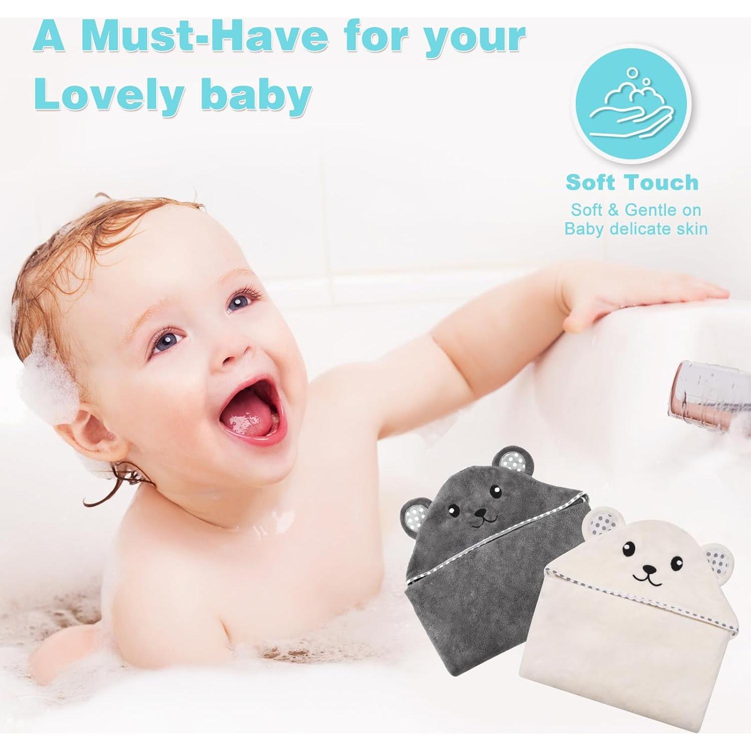 Toallas de bebé con capucha URSEORY 2 unidades Panda 78.74 cm