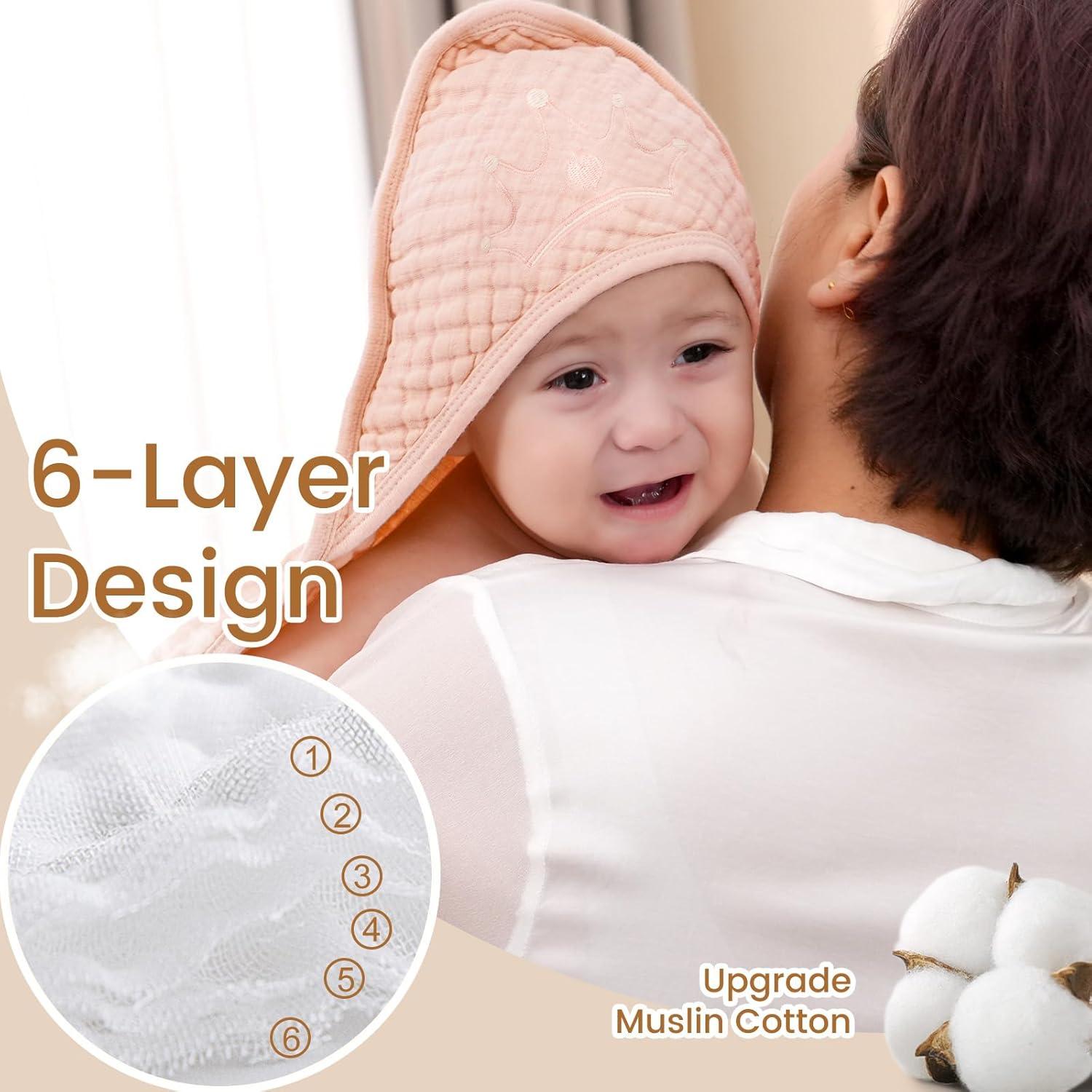 Toallas de Bebé con Capucha David's Kids 2 Pack Algodón Floral Rosa