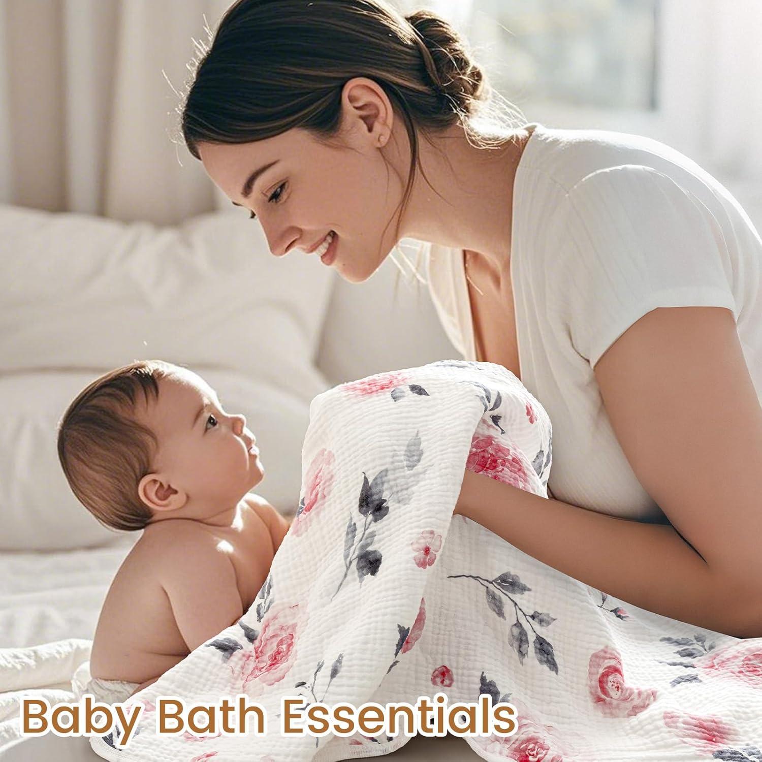 Toallas de Bebé con Capucha David's Kids 2 Pack Algodón Floral Rosa