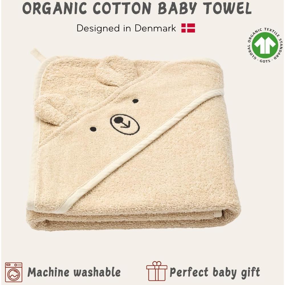 Toalla con Capucha Huxie 100% Algodón Orgánico 81x81 cm Oso