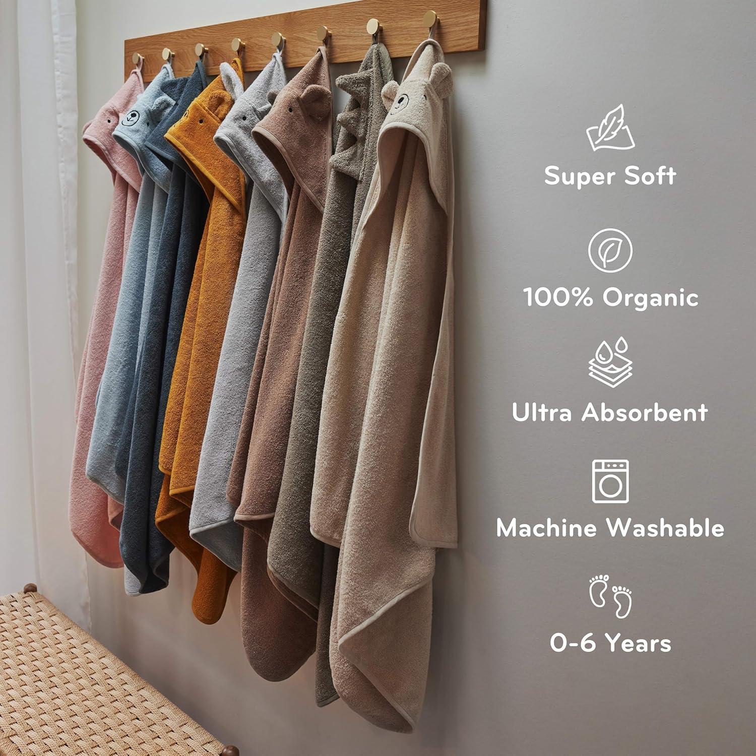 Toalla con Capucha Huxie 100% Algodón Orgánico 81x81 cm Oso