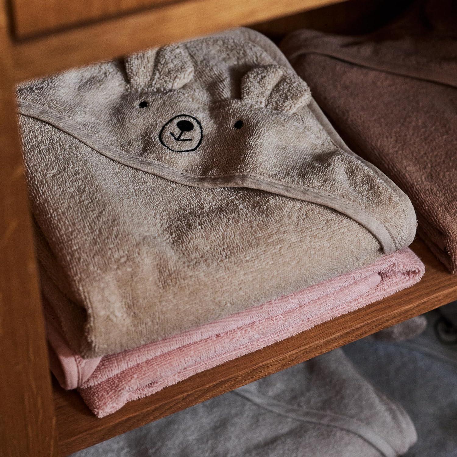 Toalla con Capucha Huxie 100% Algodón Orgánico 81x81 cm Oso