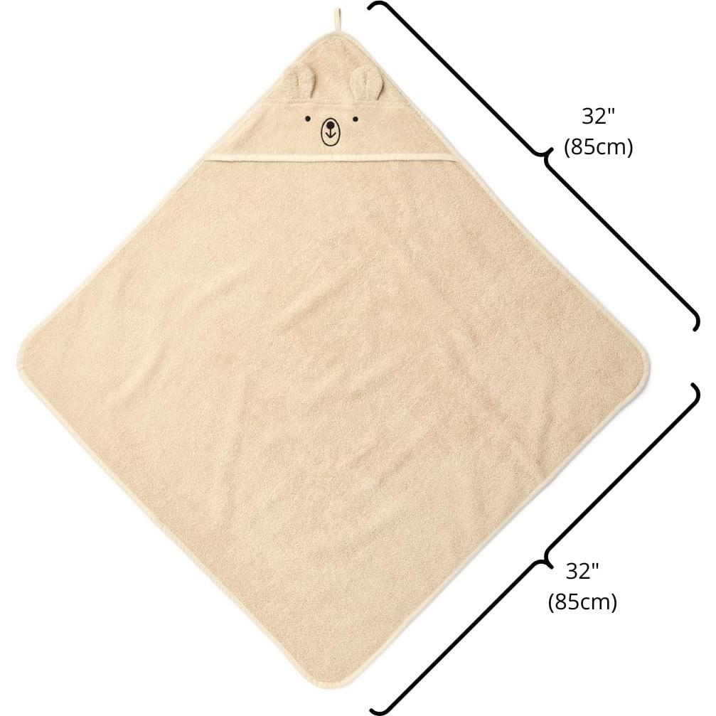 Toalla con Capucha Huxie 100% Algodón Orgánico 81x81 cm Oso