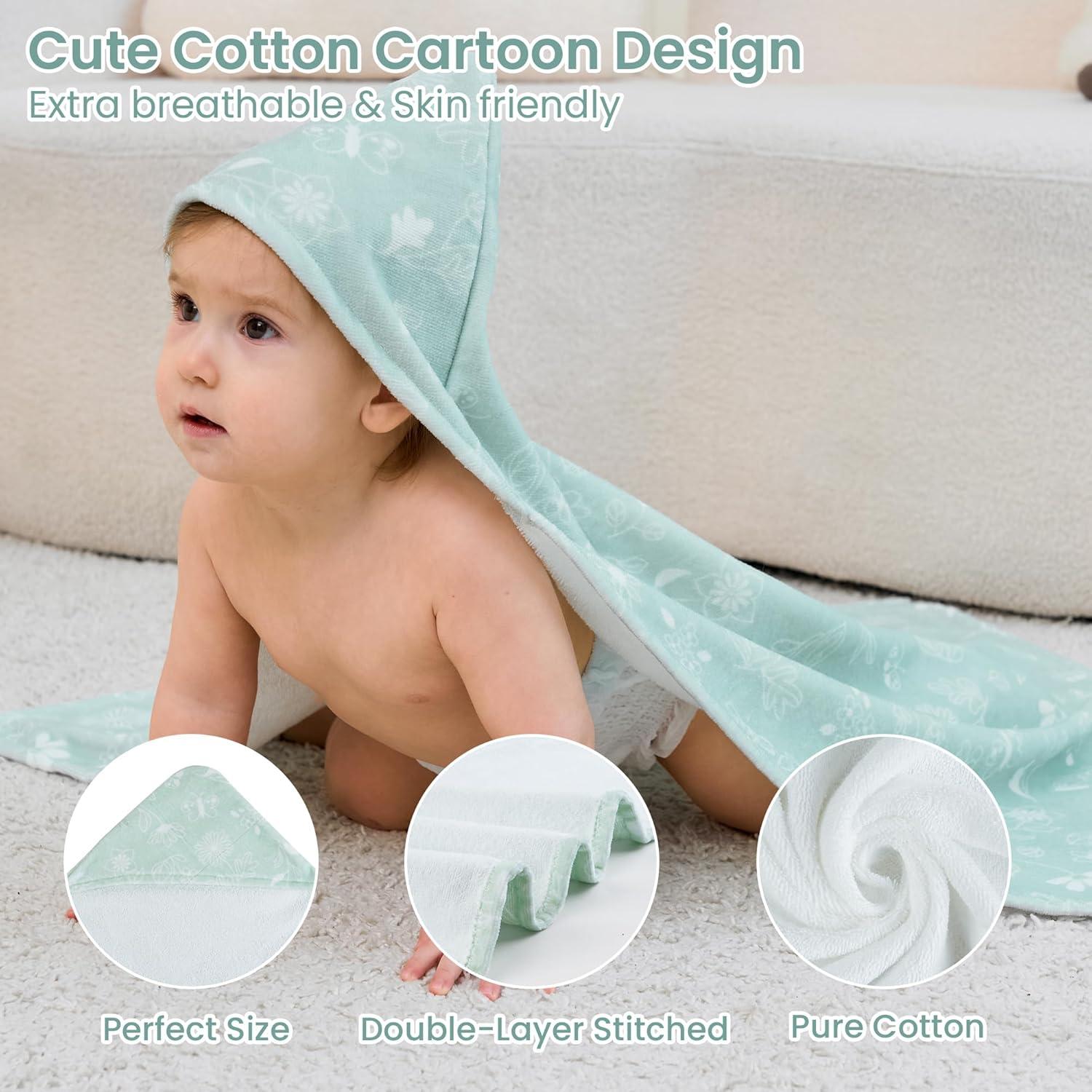 Toallas con Capucha Mooreeke 100% Algodón para Niños 81x81cm