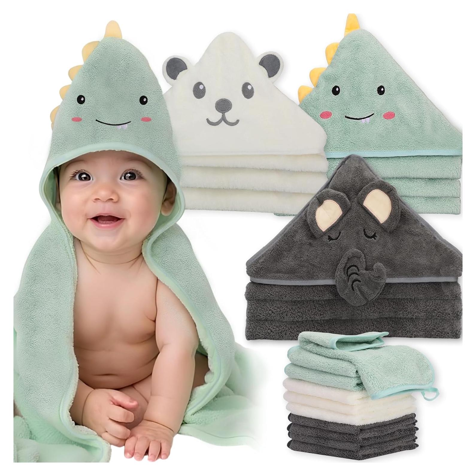 Juego de Toallas con Capucha Saranna 13pcs para Bebés - Suaves y Absorbentes