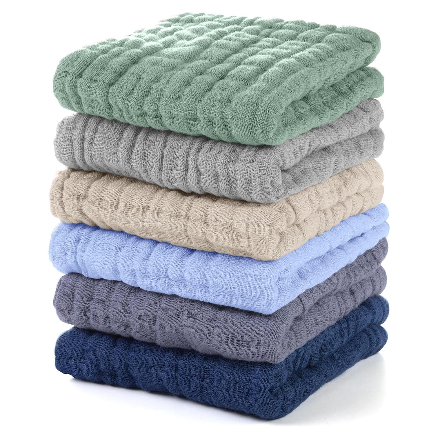 Toallitas de Muselina para Bebés Unnivoll - 6 Piezas 30x30cm