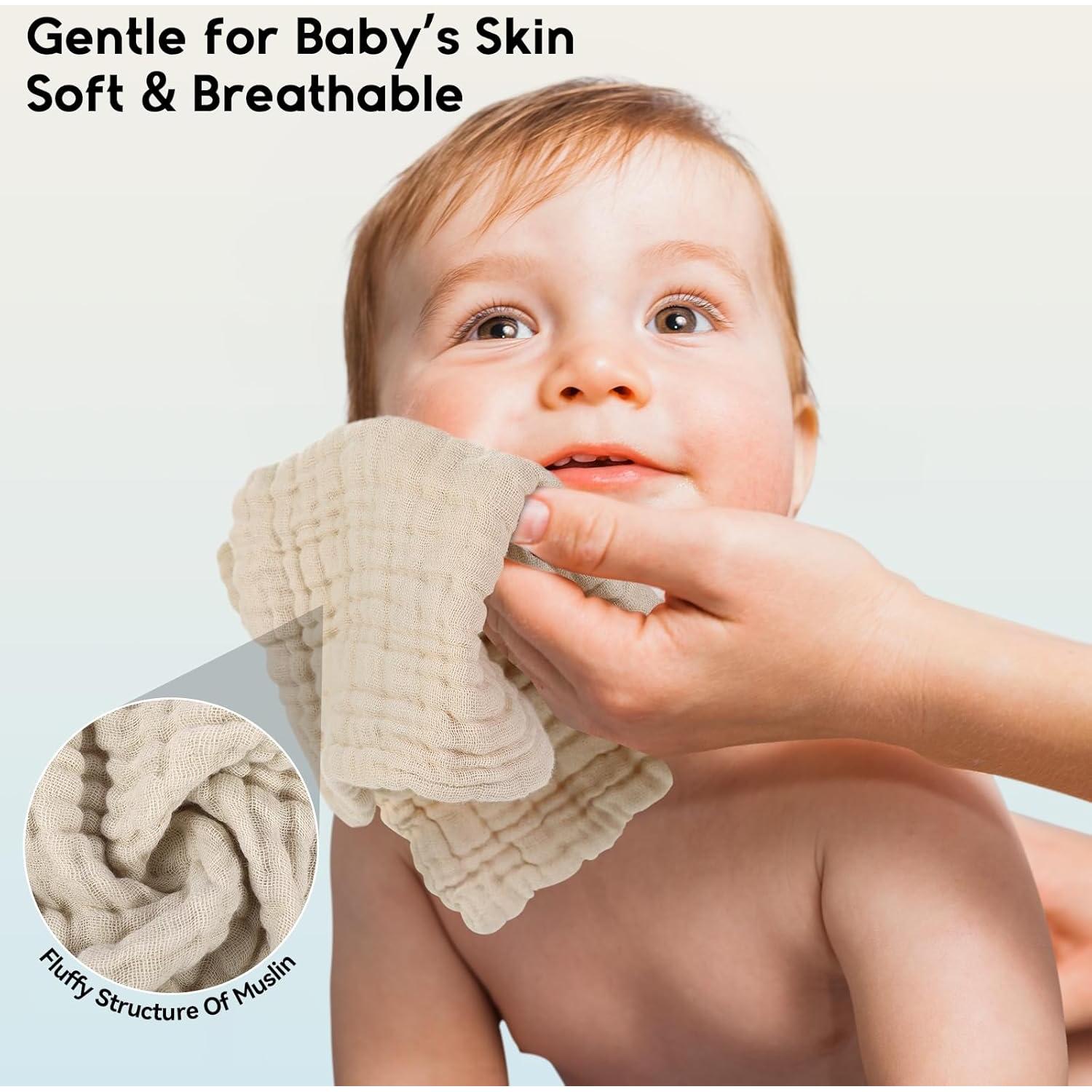 Toallitas de Muselina para Bebés Unnivoll - 6 Piezas 30x30cm