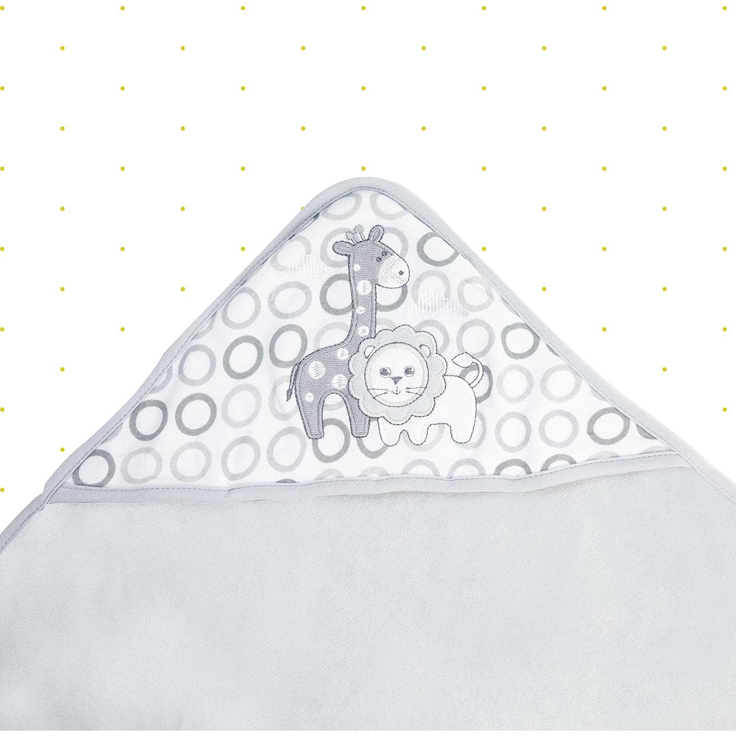 Toalla con Capucha y 3 Paños de Lavado Spasilk León Gris