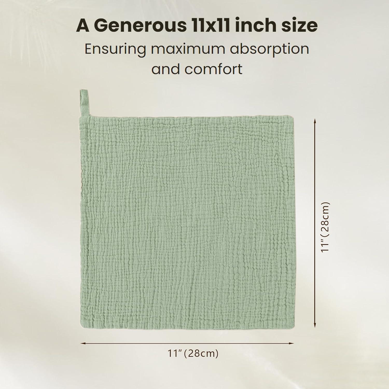 Toallitas de Muselina para Bebés Konssy - 10 Unidades 100% Algodón