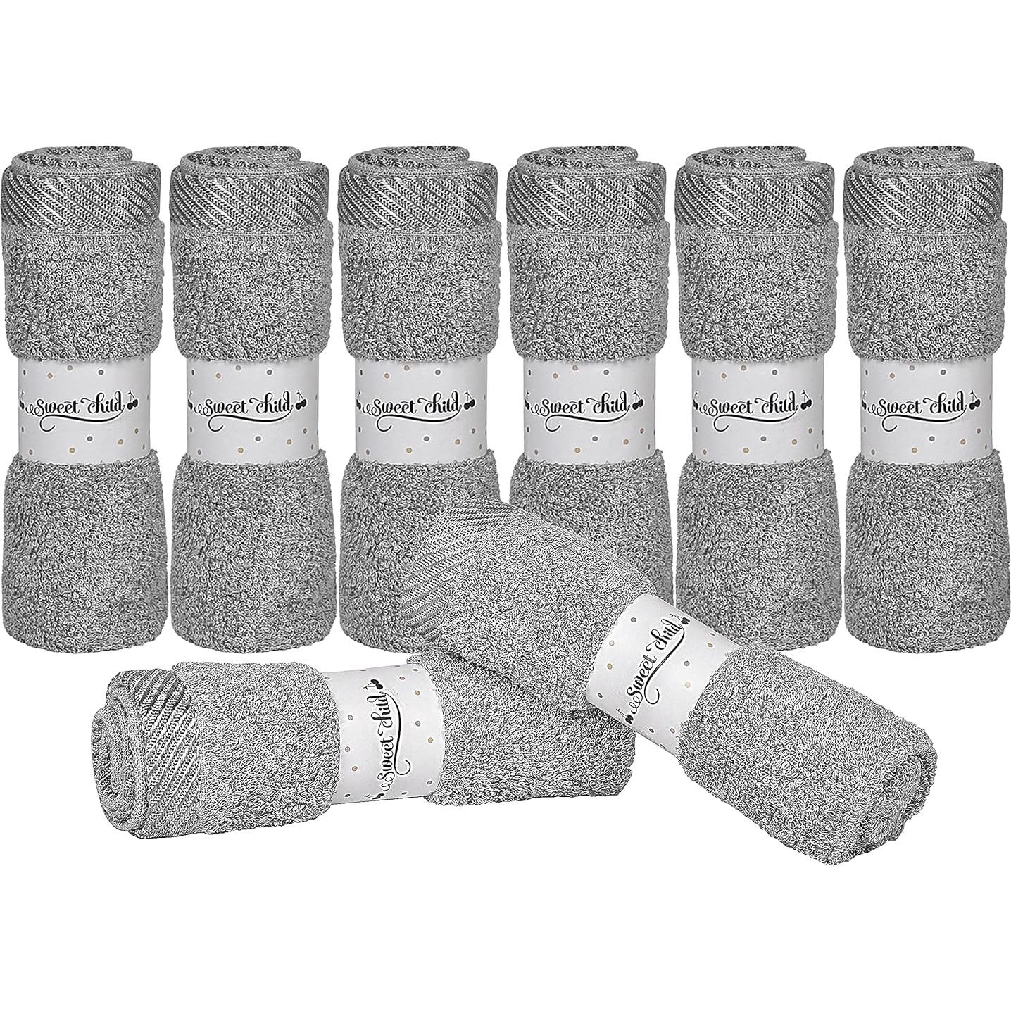 Toallitas para Bebé Sweet Child - Paquete de 8 Rayón Suave 25.4x25.4 cm