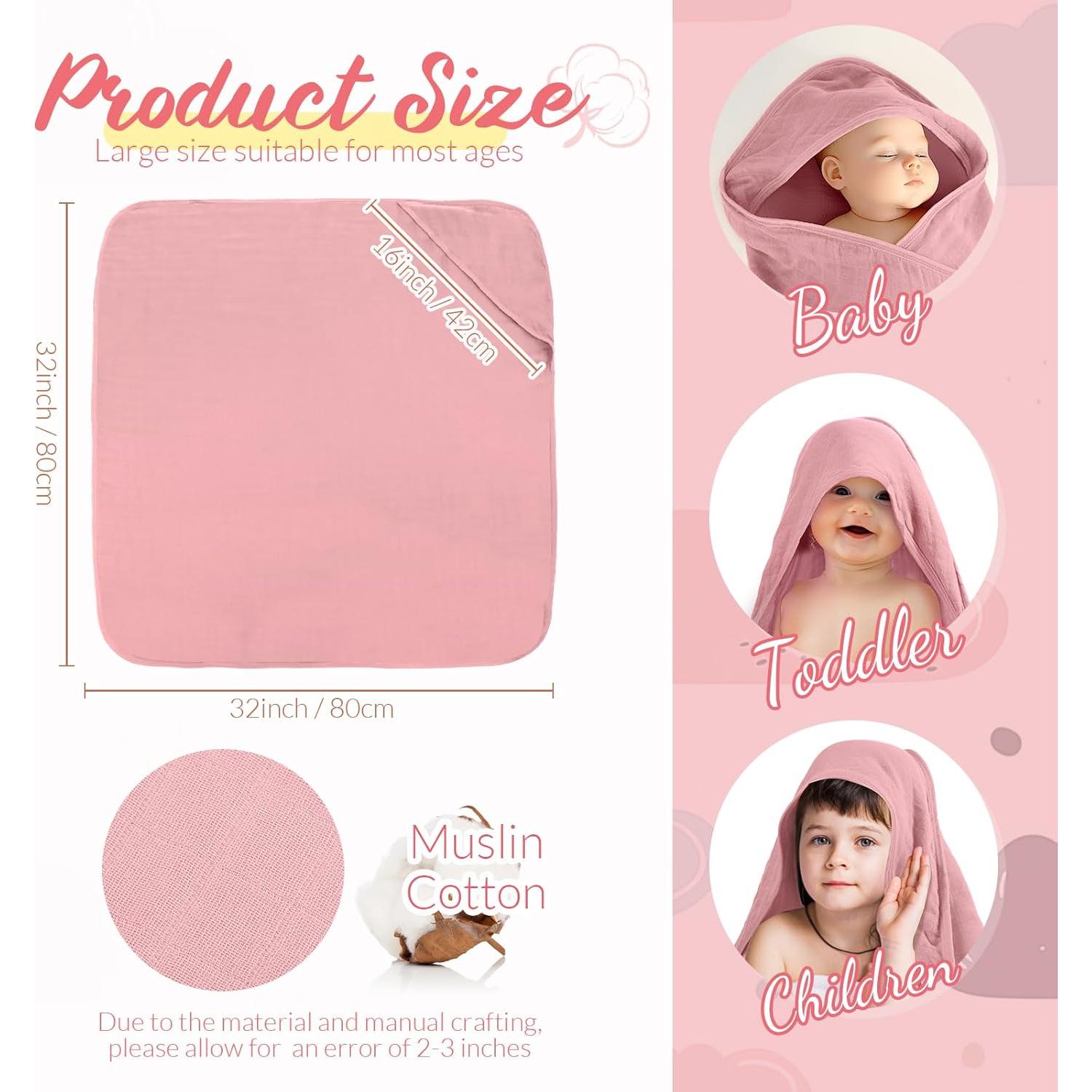 Juego de Toallas de Baño y Paños de Muselina Preboun 6 Pcs