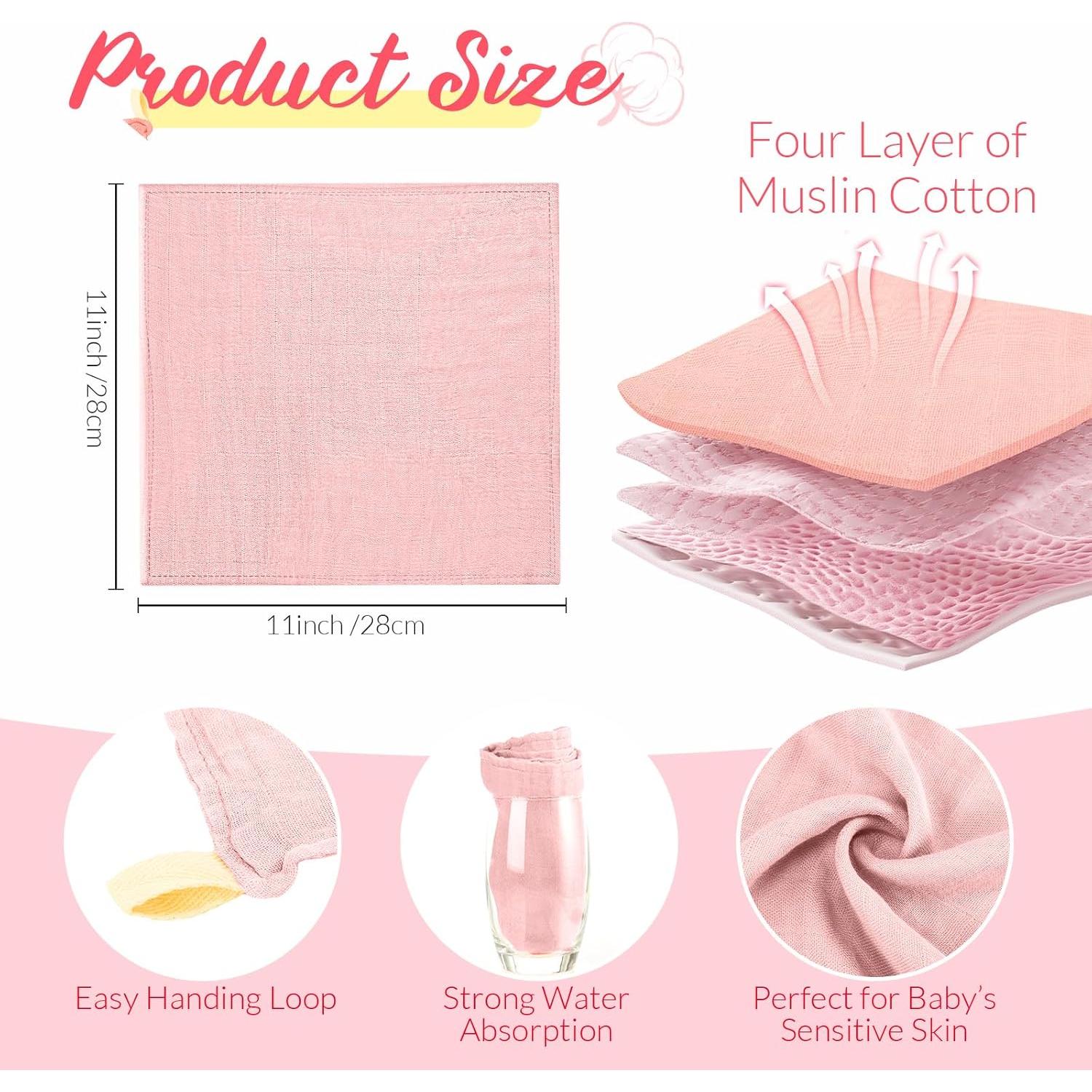 Juego de Toallas de Baño y Paños de Muselina Preboun 6 Pcs