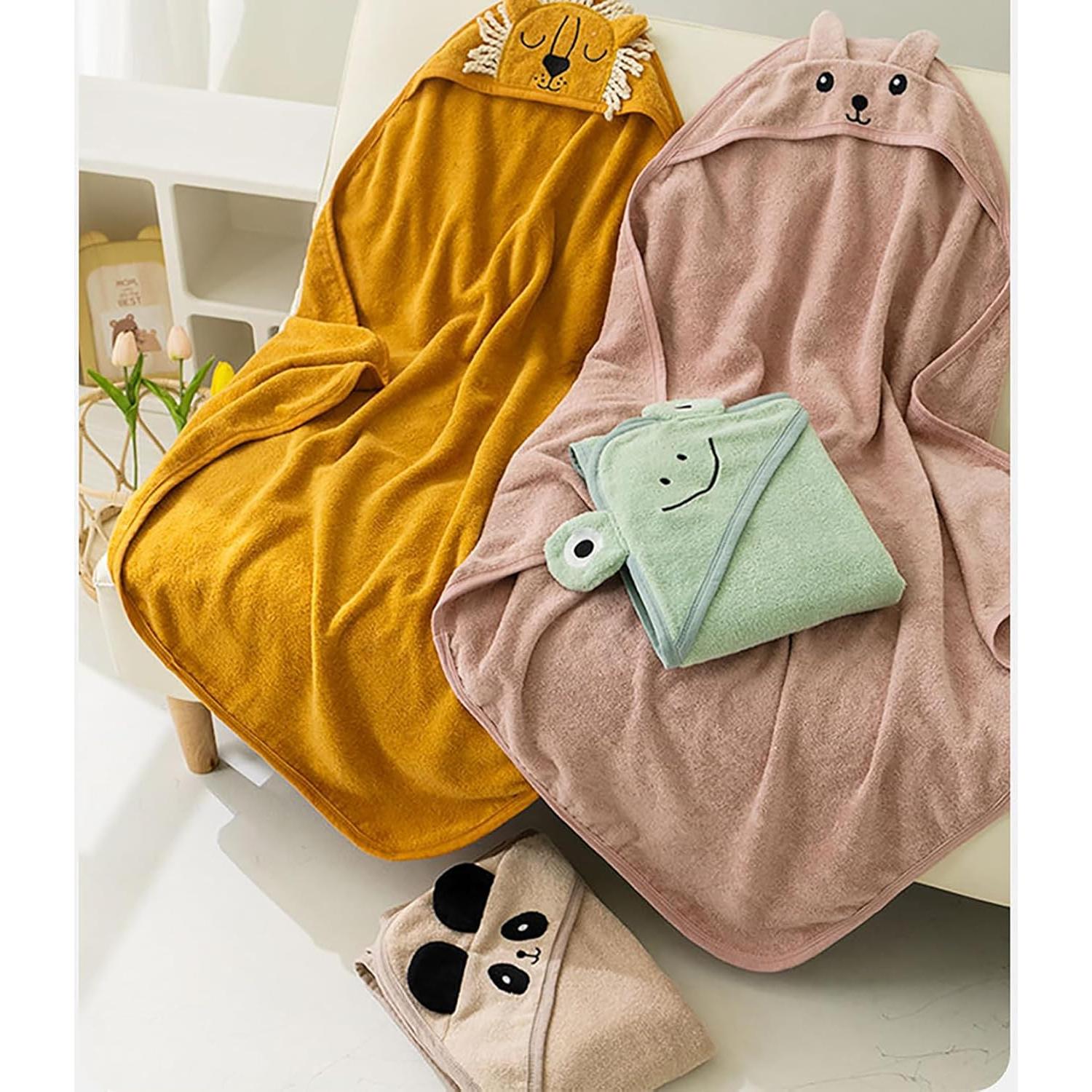 Toalla de Baño para Bebé ROMASA con Capucha de Algodón 89x89 cm Rosa