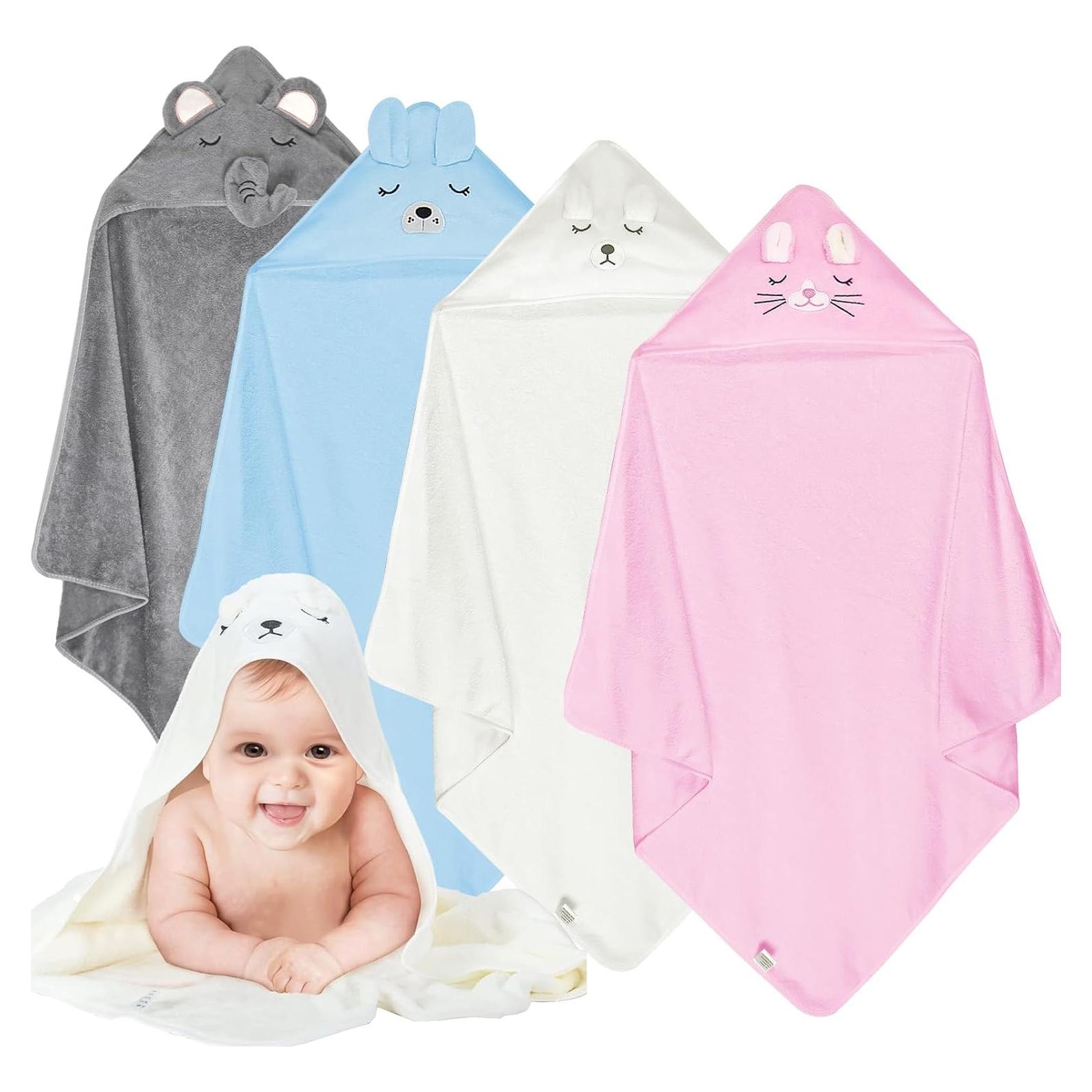 Toallas de Baño con Capucha xpertwarm 4pack Suaves Bebé