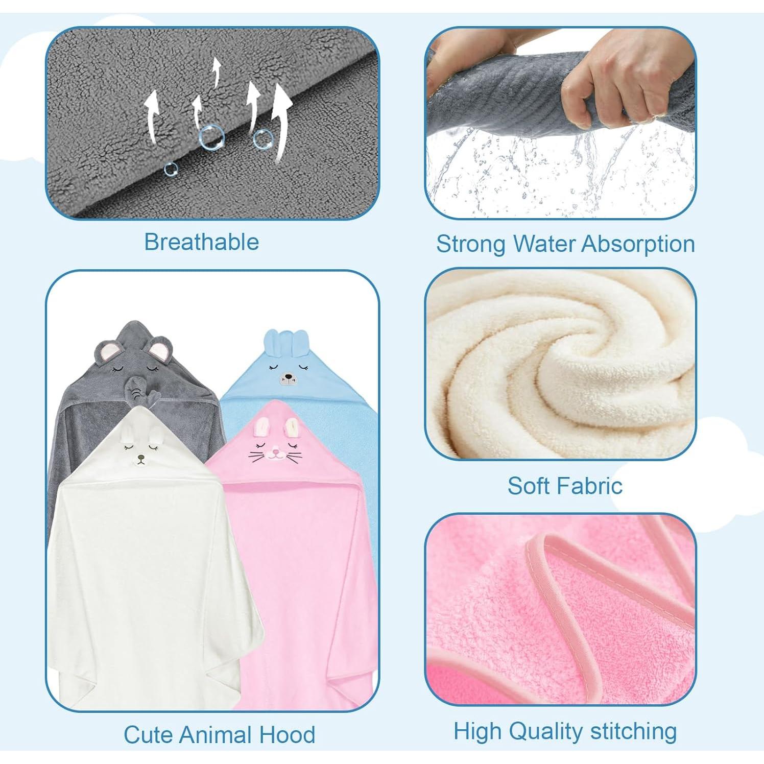 Toallas de Baño con Capucha xpertwarm 4pack Suaves Bebé