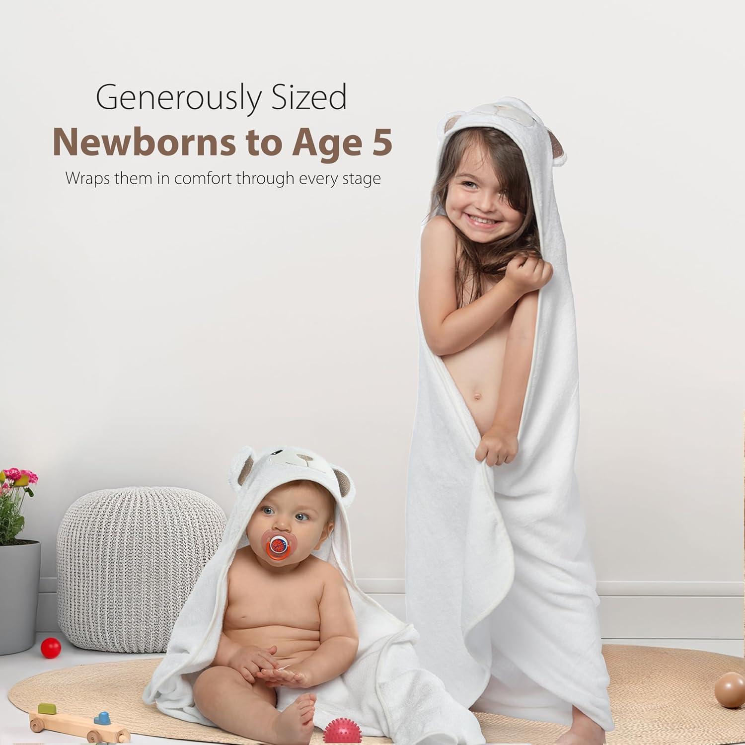 Toalla de Baño con Capucha MINIBOO Oso 88.9x88.9cm Suave