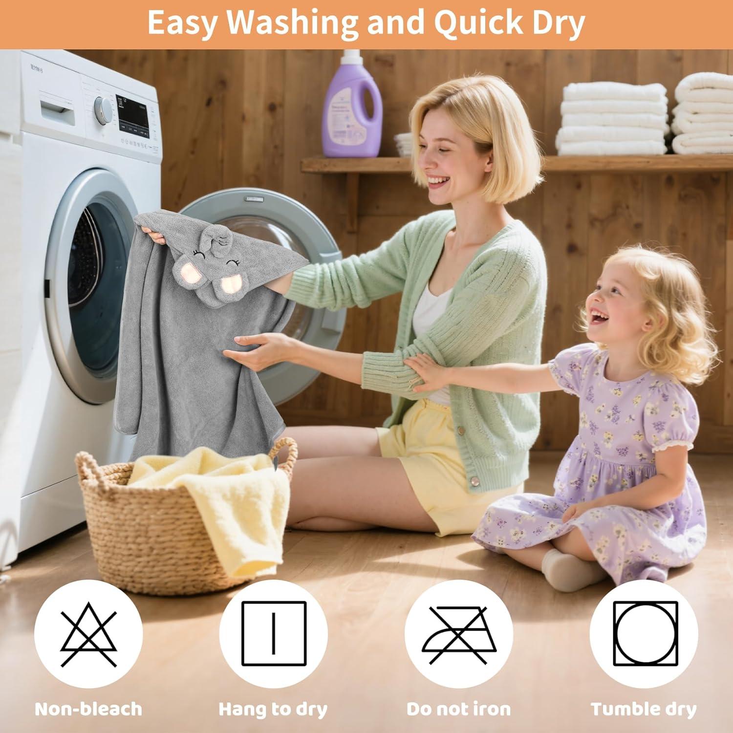 CandyHome Set de 12 Toallas de Baño para Bebés con Capucha