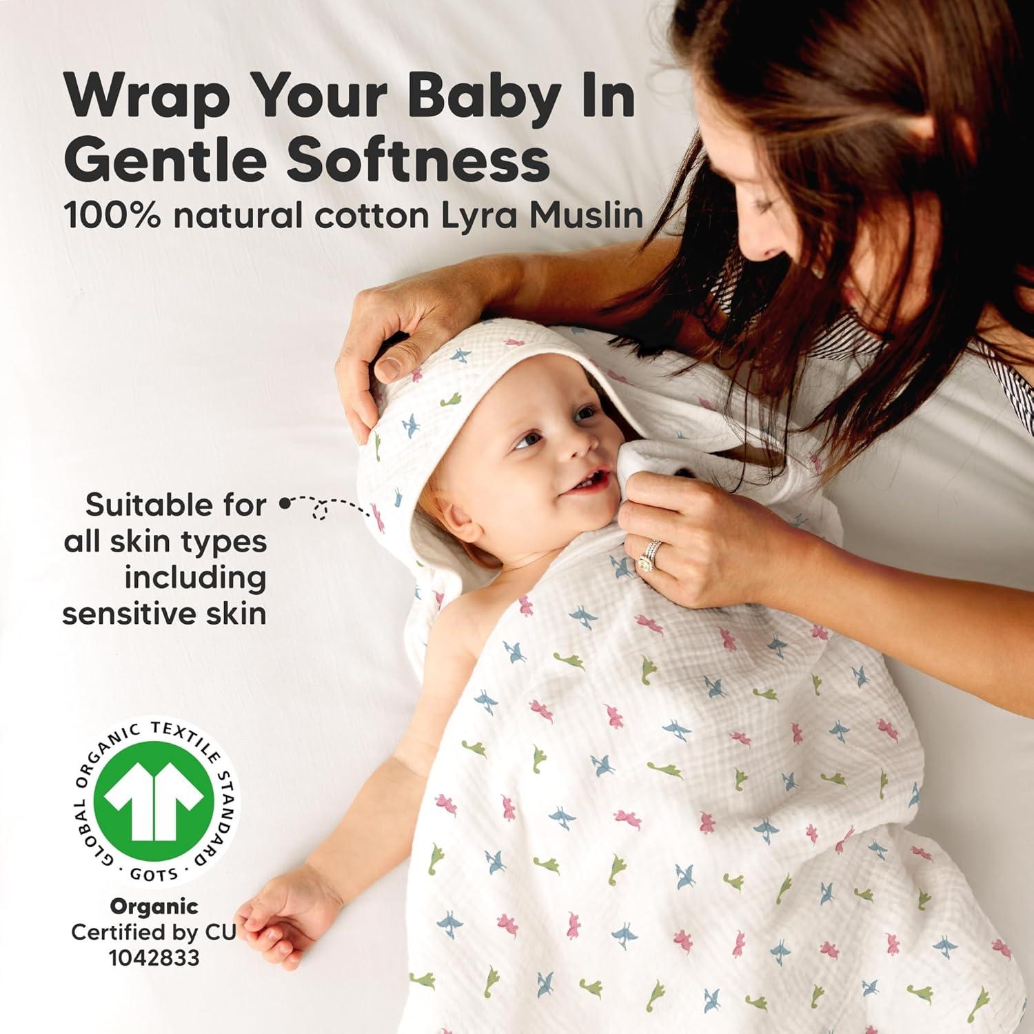 Toalla de Baño con Capucha KeaBabies Lyra Algodón Orgánico 76.2x76.2 cm