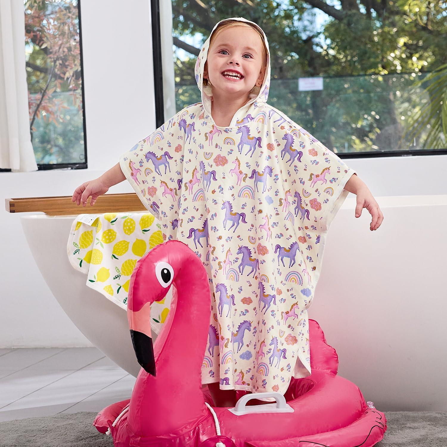 Toalla con Capucha Babee Reshinee Unicornio Lavanda 65x65 cm