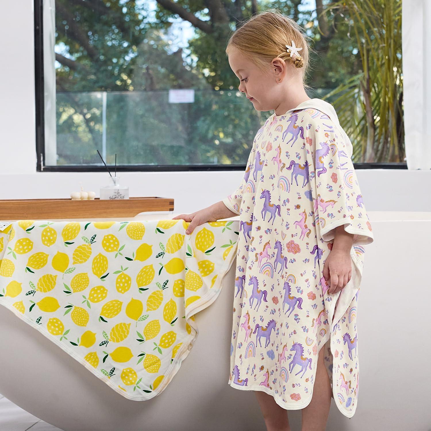 Toalla con Capucha Babee Reshinee Unicornio Lavanda 65x65 cm