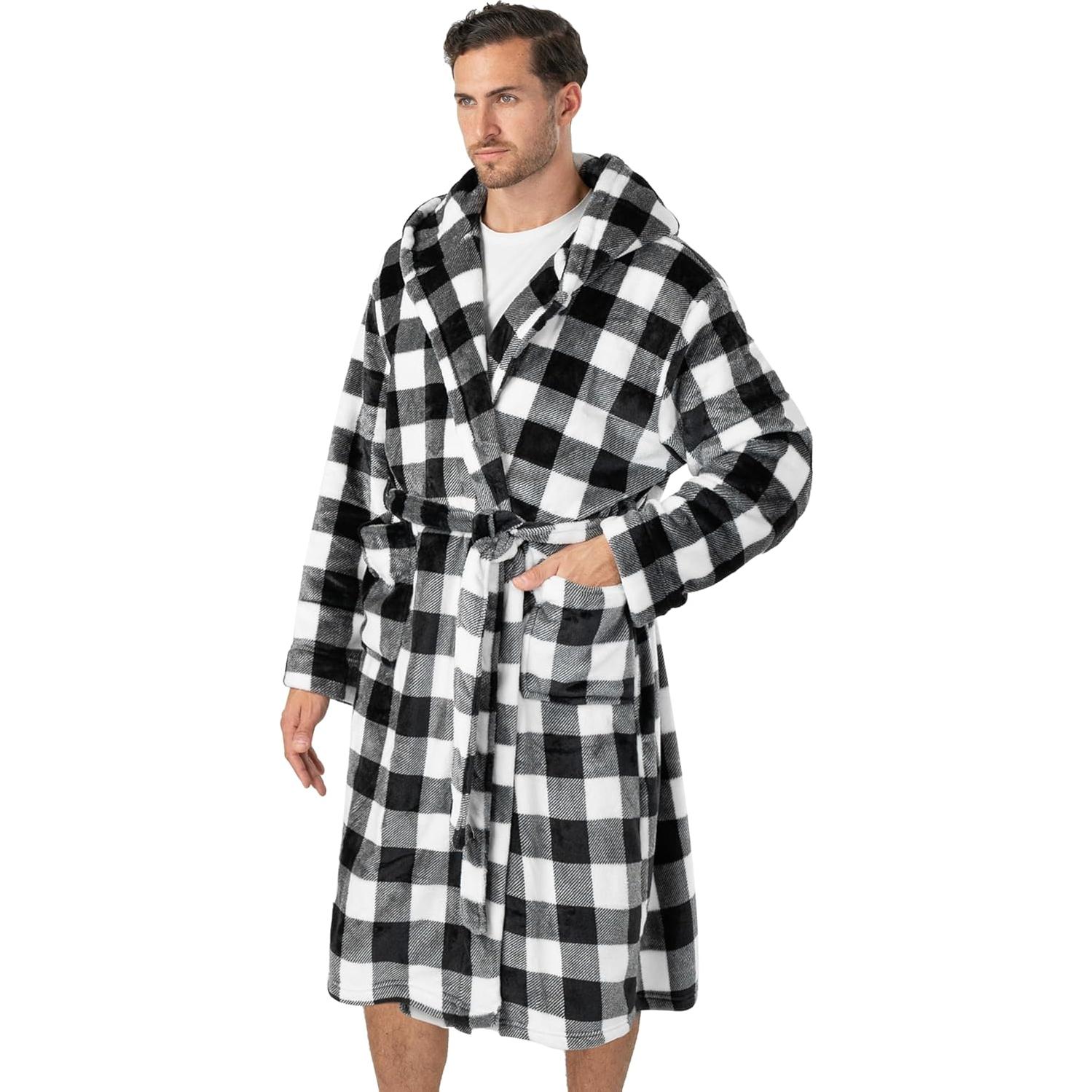 Bata de Baño para Hombre Pavilia con Capucha y Forro Suave