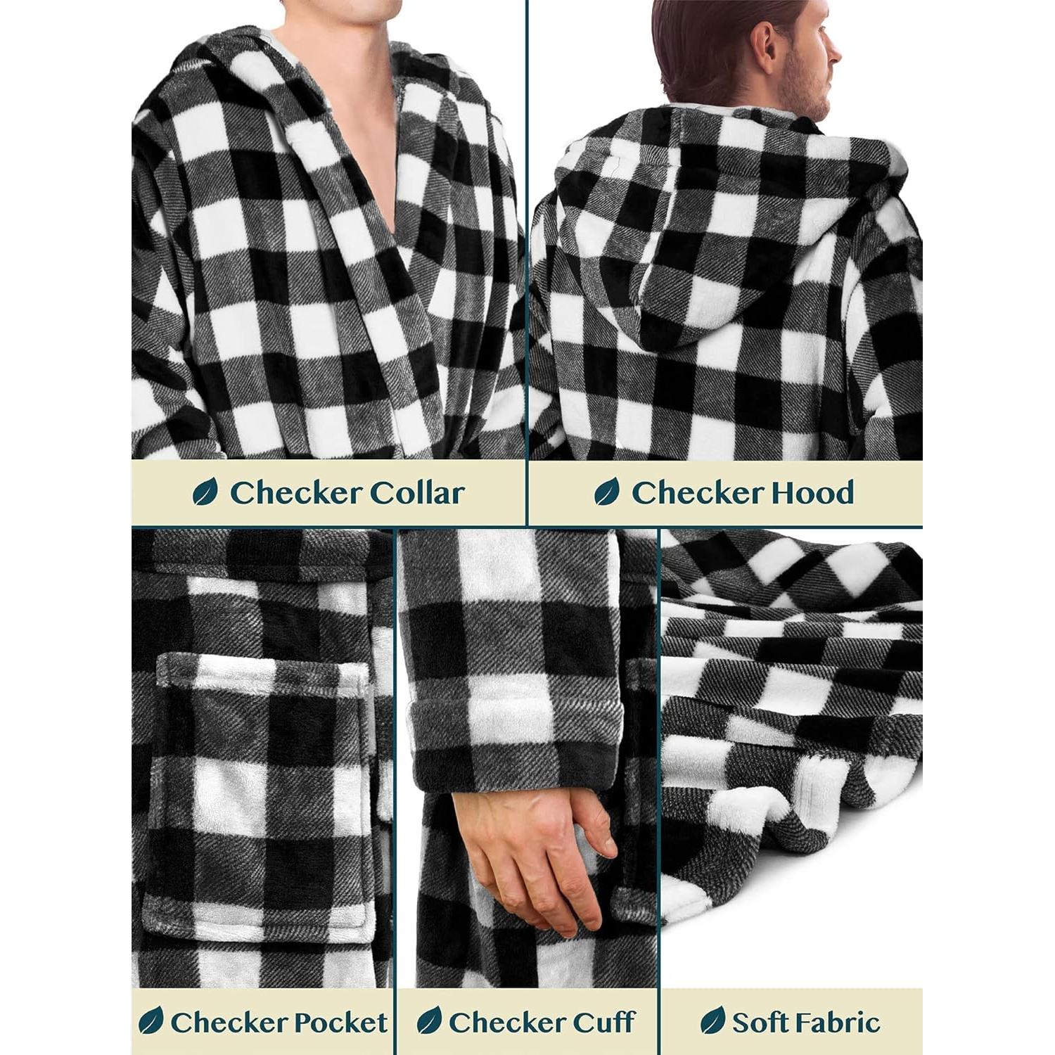 Bata de Baño para Hombre Pavilia con Capucha y Forro Suave