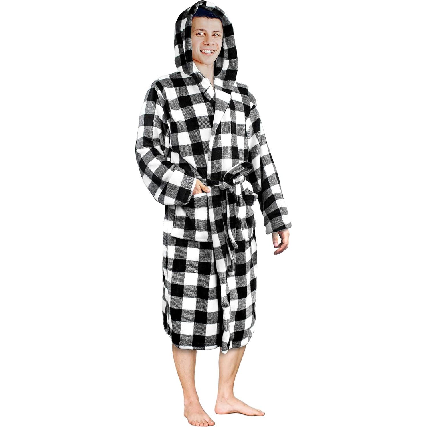 Bata de Baño para Hombre Pavilia con Capucha y Forro Suave