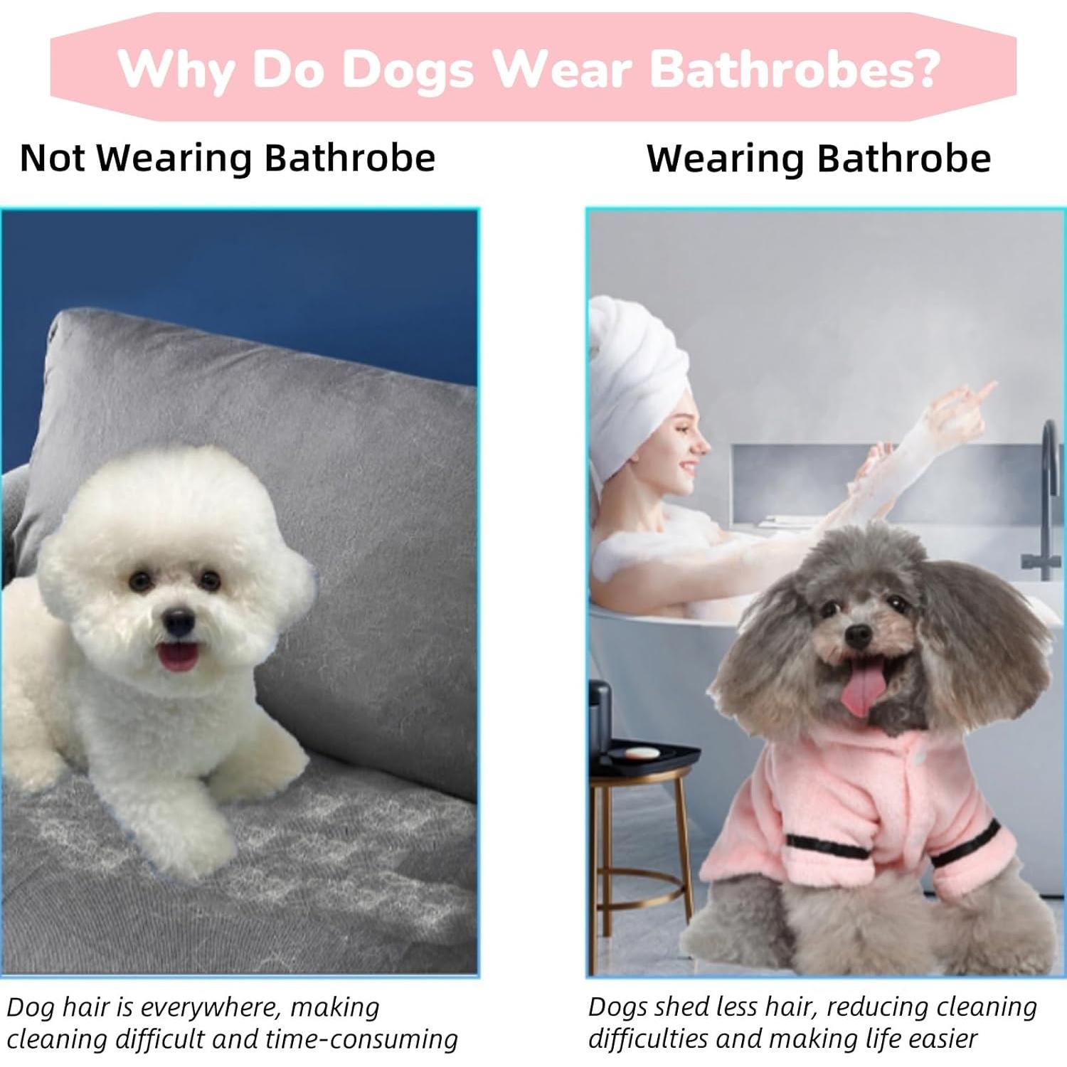 Bata de Baño para Perros Petyoung S Rosa Absorbente